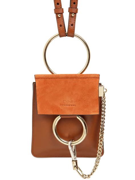 chloe faye tobacco mini|Small Faye Leather & Suede Shoulder Bag .